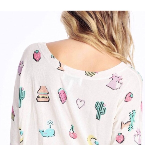 Wildfox Pixelated Emoji Sweater S - Picture 3 of 7